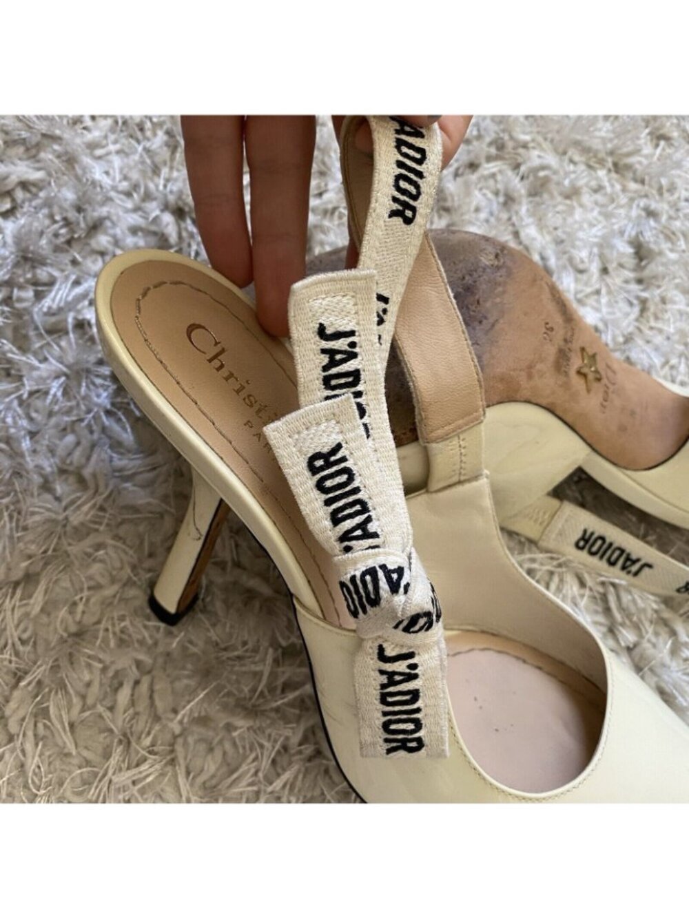 Christian Dior Womens White J'adior Patent Leather Slingback Pumps Size 36 6 - Picture 11 of 11